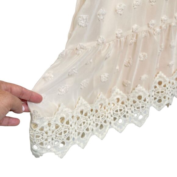 Lulus Lust or Love Embroidered Lace Long Sleeve Mini Dress Cream Size XL - Picture 5 of 14